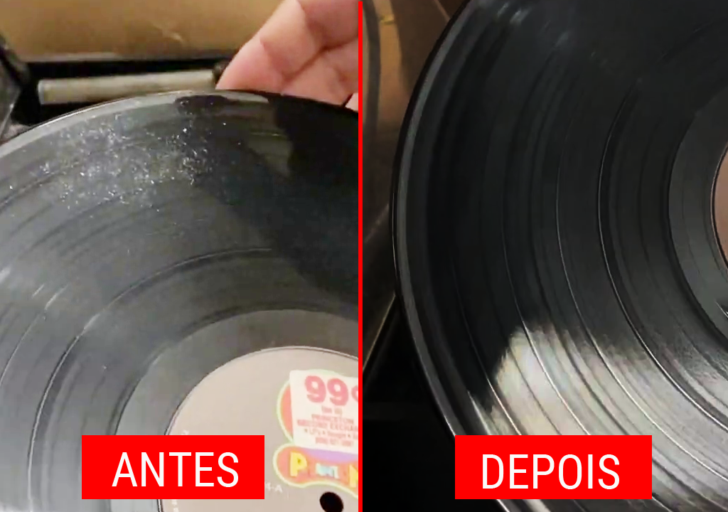 Máquina de Limpeza LP vinil VPI HW-16.5 Resultado Antes e Depois